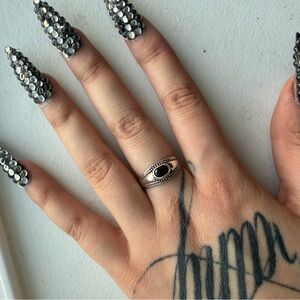 925 Silver Vintage Ring with Garnet Stone